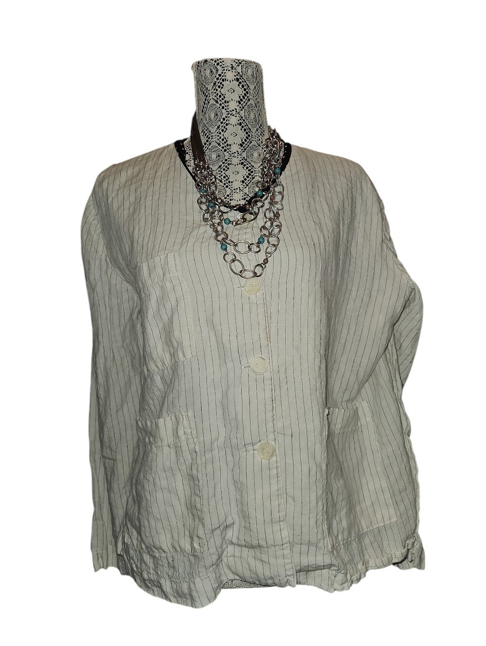 Hagara Striped Cream Jacket